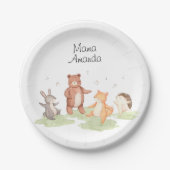 Assiettes En Carton Bois Animaux Danser Pique-nique Forêt (Devant)