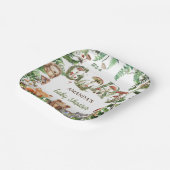 Assiettes En Carton Bois Animaux Forêt Cute bébé fille Douche (Angulaire)