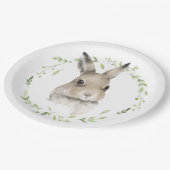 Assiettes En Carton Bois Animaux Lapin Lapin Wreath Aquarelle (Angle)