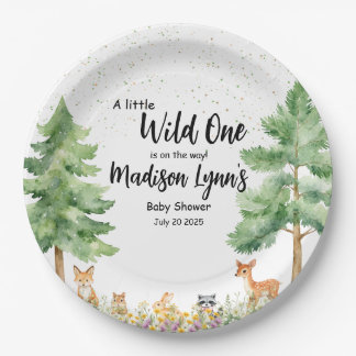 Assiettes En Carton Bois animaux mignons renard sauvage un baby shower