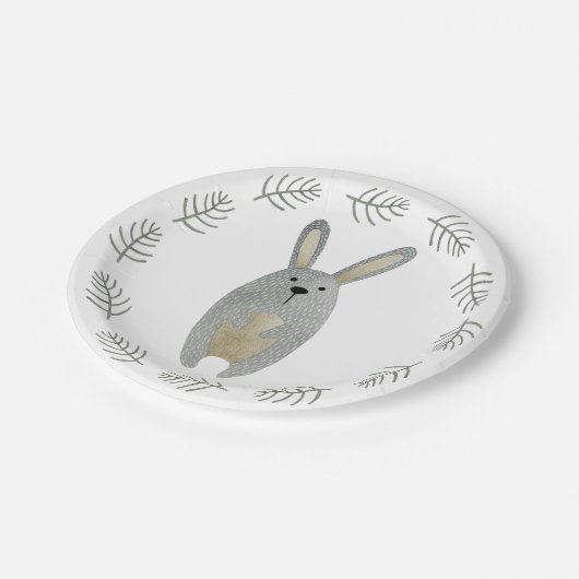 Assiettes En Carton Bois Animaux Plaques en papier lapin (Angle)