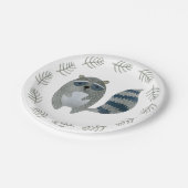 Assiettes En Carton Bois Animaux Raccoon Plaques en papier (Angle)