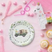 Assiettes En Carton Bois Animaux Végétation Baby shower forestier (Fête)