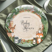 Assiettes En Carton Bois Baby shower Classic Round