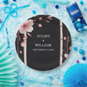 Assiettes En Carton Bois Bambou rose Sakura Cerry Blossom Mariage (Fête)