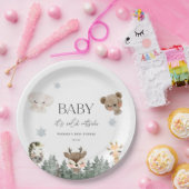 Assiettes En Carton Bois bébé Il fait froid dehors du Baby shower (Fête)