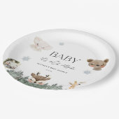 Assiettes En Carton Bois bébé Il fait froid dehors du Baby shower (Angle)