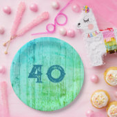 Assiettes En Carton Bois bleu Toutes les occasions Rustique (Fête)