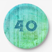 Assiettes En Carton Bois bleu Toutes les occasions Rustique (Devant)