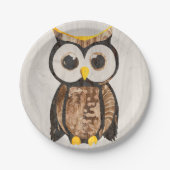 Assiettes En Carton Bois - Chouette - Wood Owl (Devant)