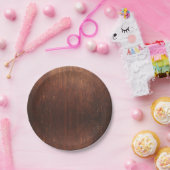 Assiettes En Carton Bois de brun foncé (Fête)