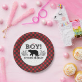 Assiettes En Carton Bois de Lumberjack Bébé Garçon Douche Plaque (Fête)