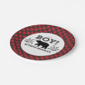 Assiettes En Carton Bois de Lumberjack Bébé Garçon Douche Plaque (Angle)