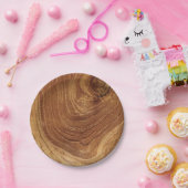 Assiettes En Carton Bois de teck rustique en bois Texture Grain de boi (Fête)