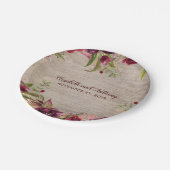 Assiettes En Carton Bois et fleurs bourguignonnes Mariage rustique (Angle)