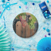 Assiettes En Carton Bois et raisins rustiques (Fête)