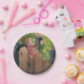 Assiettes En Carton Bois et raisins rustiques (Fête)