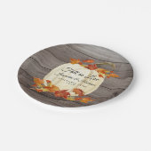 Assiettes En Carton Bois foncé du Citrouille d'aquarelle rustique (Angle)