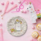 Assiettes En Carton Bois, Pot Mason, Succulentes, Mariage, Personnalis (Fête)