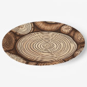 Assiettes En Carton Bois rond Loges Forêt de bois (Angle)