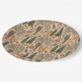 Assiettes En Carton Bois rustique Animaux Bois Baby shower garçon (Angle)