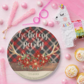 Assiettes En Carton Bois rustique Antlers et Plaid (Fête)