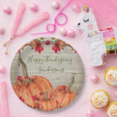 Assiettes En Carton Bois rustique Automne Orange Citrouilles Automne F (Fête)