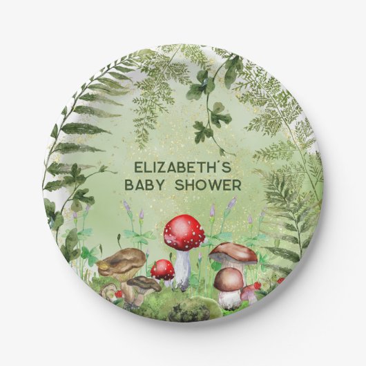 Assiettes En Carton Bois rustique Verdure Champignons Champignons Ferm (Devant)