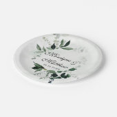 Assiettes En Carton Bois rustique verte Mariage Eucalyptus (Angle)