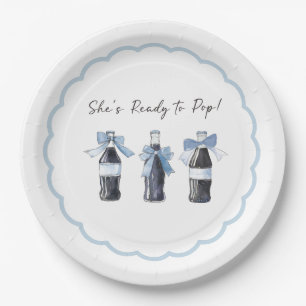 Assiettes En Carton Boisson gazeuse Bébé Bleu prête à POP !