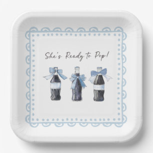 Assiettes En Carton Boisson gazeuse bébé bleu prête à POP
