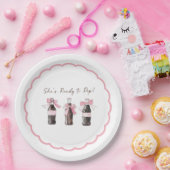 Assiettes En Carton Boisson gazeuse bébé rose prête à exploser ! (Fête)