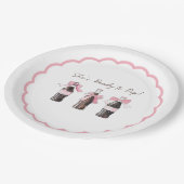 Assiettes En Carton Boisson gazeuse bébé rose prête à exploser ! (Angle)