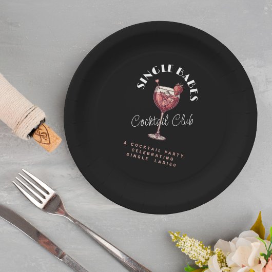 Assiettes En Carton Boisson rose de la Saint-Valentin pour célibataire