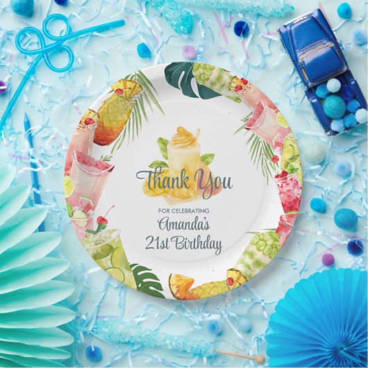 Assiettes En Carton Boissons de fruits tropicaux Piscine Fête Adulte A (Fête)