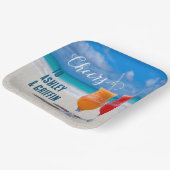 Assiettes En Carton Boissons de plage Bon Voyage Nouveaux mariés Tropi (Angulaire)