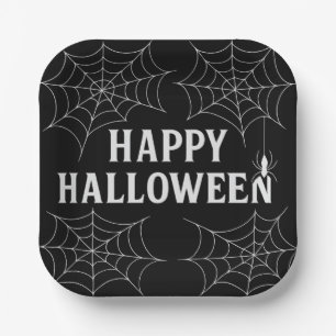 Assiettes En Carton Boissons effrayantes Joyeux Halloween Toiles d'ara