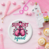 Assiettes En Carton Boîte à gants de sensibilisation au cancer du sein (Fête)