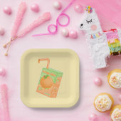 Assiettes En Carton Boîte à jus orange jaune (Fête)