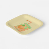 Assiettes En Carton Boîte à jus orange jaune (Angulaire)