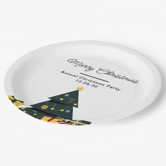 Assiettes En Carton Boîte cadeau d'arbre de Noël simple et élégant (Angle)