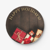 Assiettes En Carton Boîte cadeau rustique, Noël (Devant)