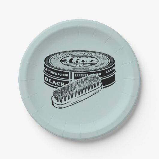 Assiettes En Carton Boite de cirage à chaussures noires (Devant)