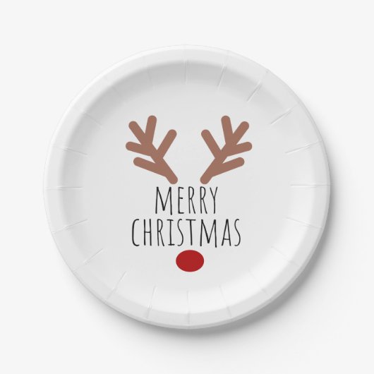 Assiettes En Carton Boîte de Noël Reindeer Antlers (Devant)
