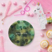 Assiettes En Carton Bokeh Glam Lights Plaques Green & Gold Party (Fête)