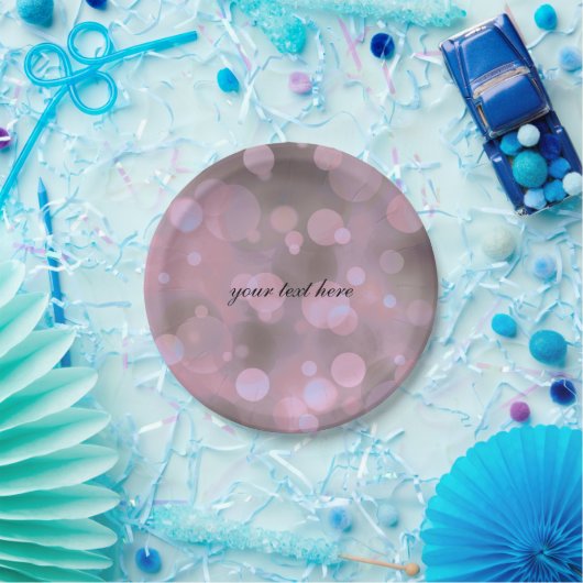 Assiettes En Carton Bokeh Glam rose Grey & Gold Party Plaques (Fête)