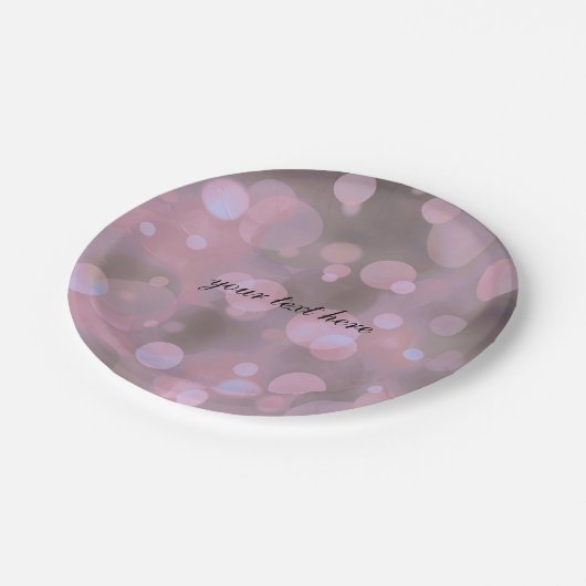 Assiettes En Carton Bokeh Glam rose Grey & Gold Party Plaques (Angle)