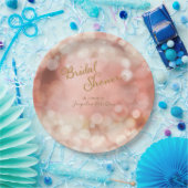 Assiettes En Carton Bokeh Sparkle Twinkle Lights Pastel Pink Bride (Fête)