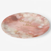 Assiettes En Carton Bokeh Sparkle Twinkle Lights Pastel Pink Bride (Angle)