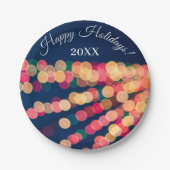 Assiettes En Carton Bokeh Tree Lights, Noël (Devant)